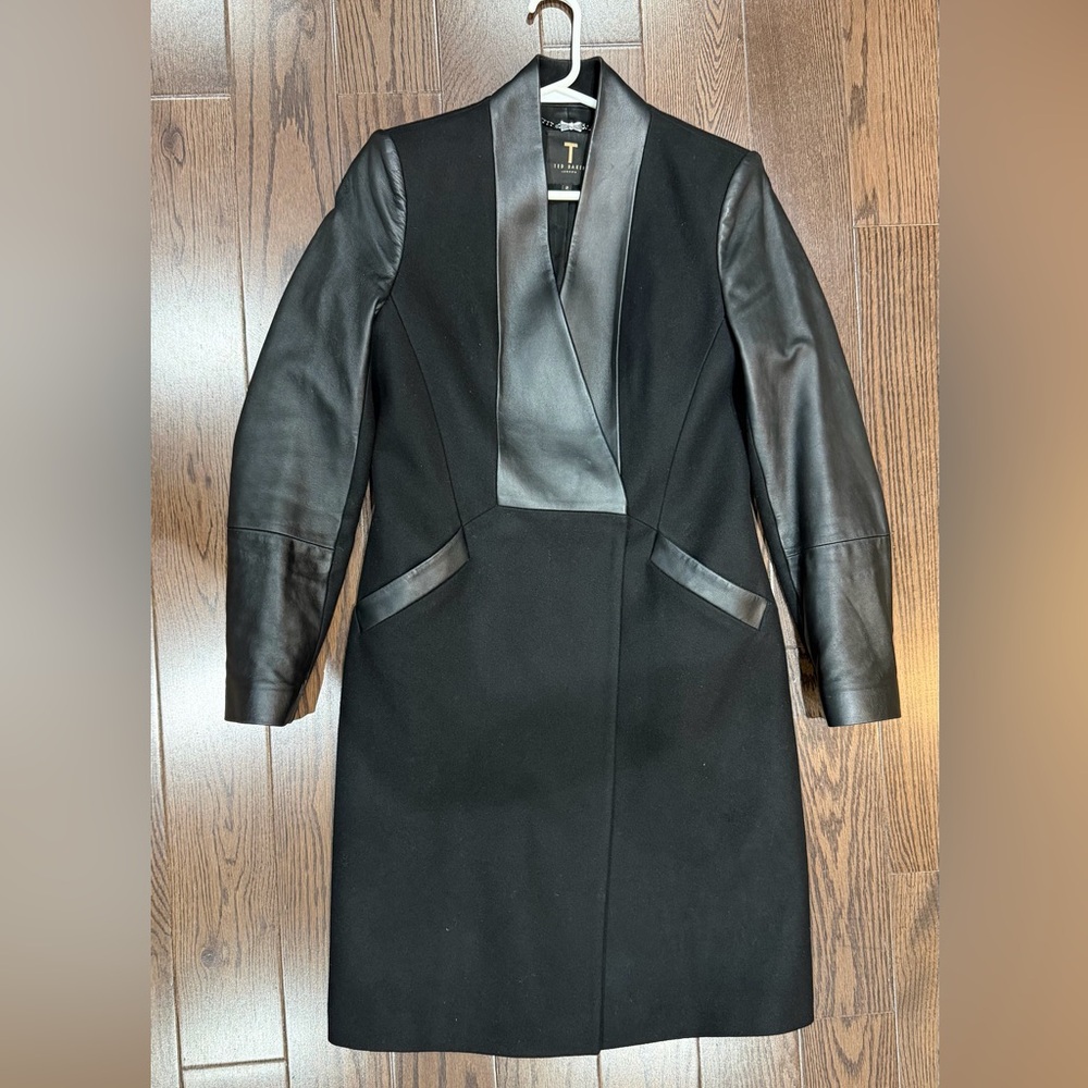 Ted Baker Coat with Leather Detail